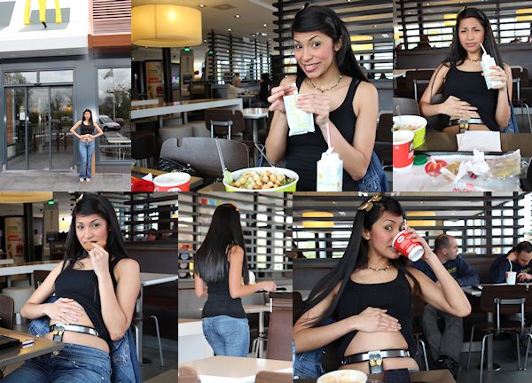 Ruth belted in public – fast food