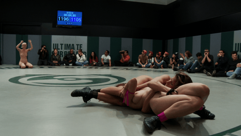 merciless 4 girl Tag Team Match up! Non-scripted, sexual submission wrestlingCrushing scissor holds
