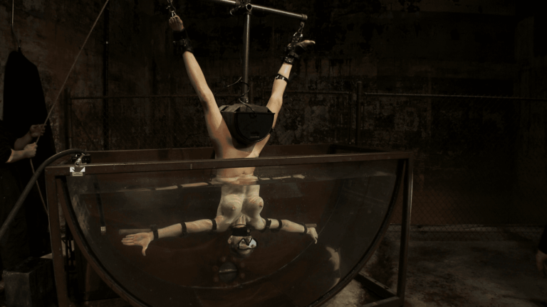 Underwater Inverted Sybian Helpless big tittied blonde suffers mindblowingorgasms
