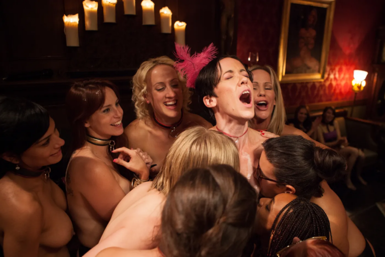 Masquerade Orgy with Nine Slaves,100 Horny Guests, Part Three
