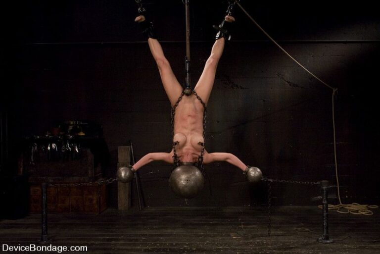 Tia Ling Inverted, suspended, tormented, as her rock hard body is sexuallytormented.