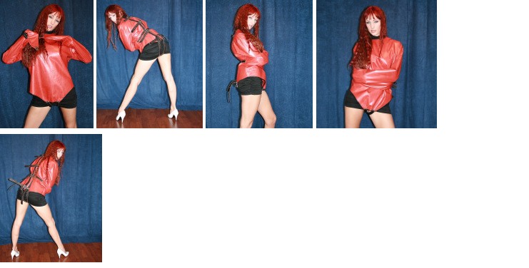 Sofia Valentine in a rubber straitjacket