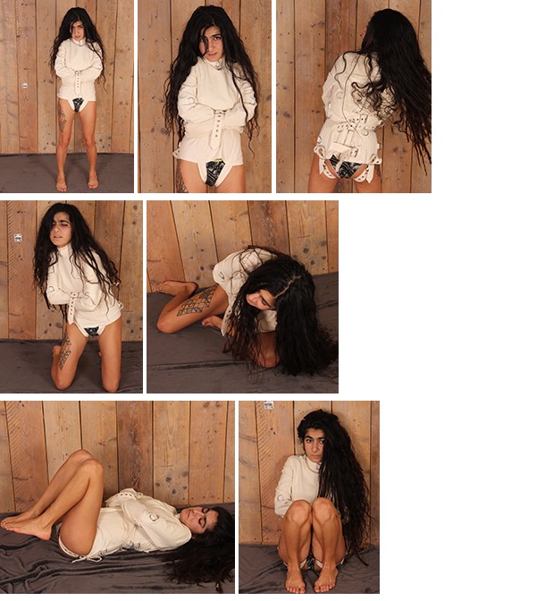 Aisha – Persian girl in a wild straitjacket struggle