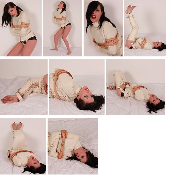 Amarantha LaBlanche in straitjacket and straitpants (plus video)