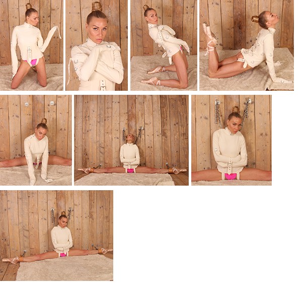 Ballet Sub Ella gets chained to the wall in a split