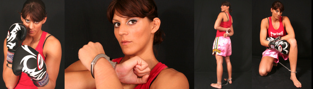 Boxing girl Maxine in cold restraints