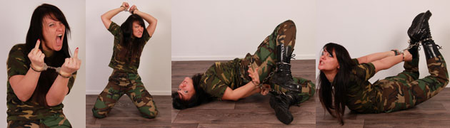 Yvette Costeau hogcuffed!