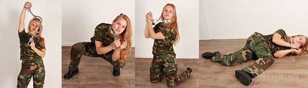 Army girl Hannah in a RigidFiddle