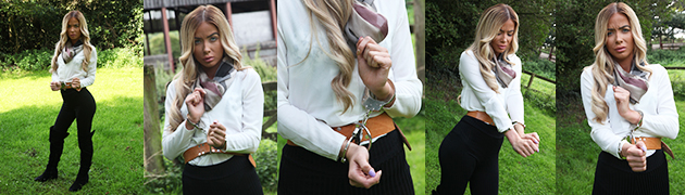 Adora in prison belt – annoyed!