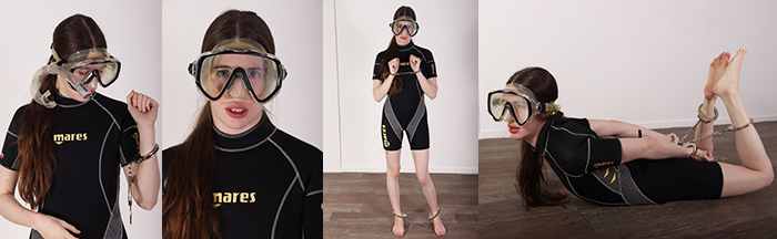 Hogcuffed diver girl