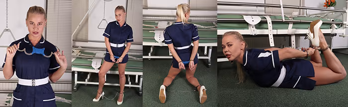 Nurse Darina Nikitina hogcuffed