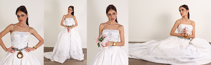 Bride Yelena in gold handcuffs