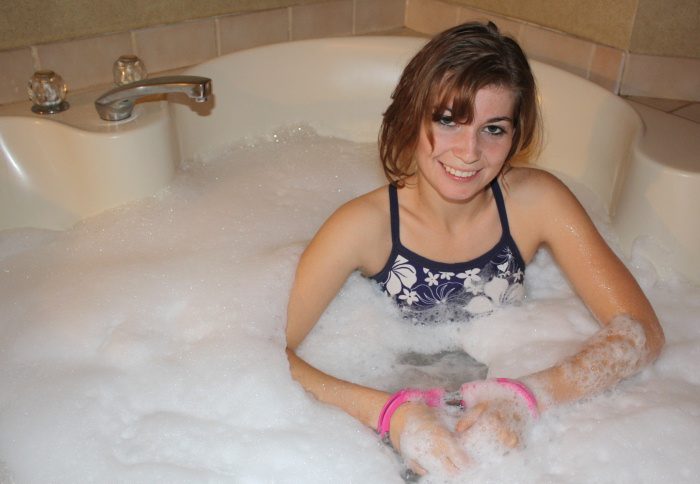 Jacuzzi fun in hinged cuffs