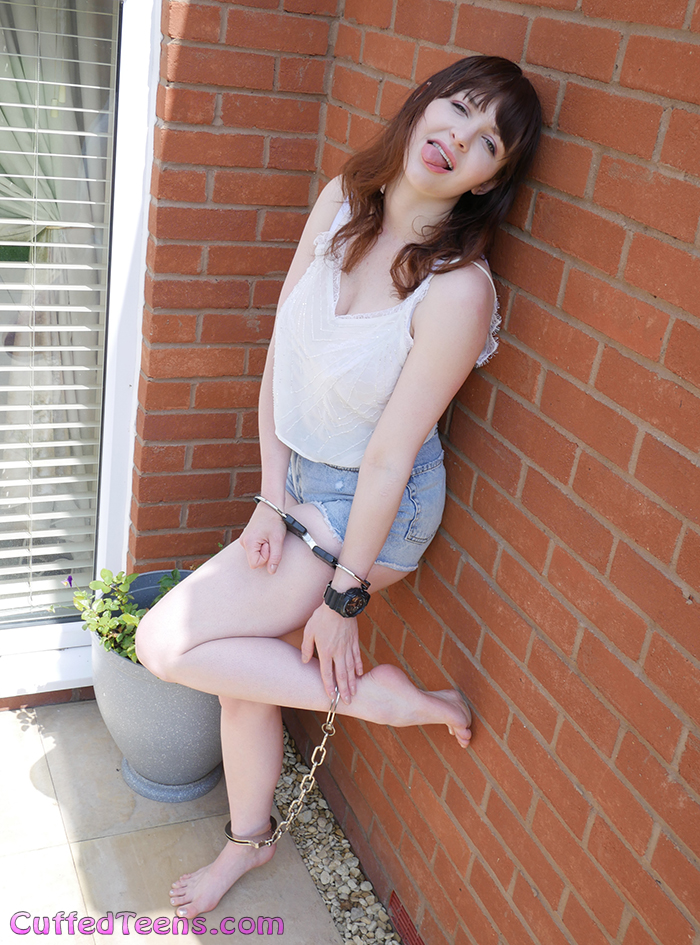 Sunbathing fun in ankle cuffs