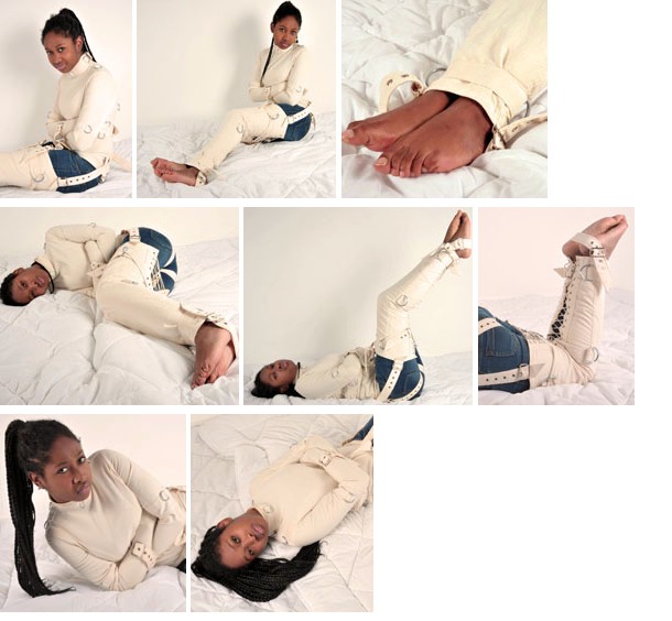 Debs struggling in straitjacket and straitpants (plus video)