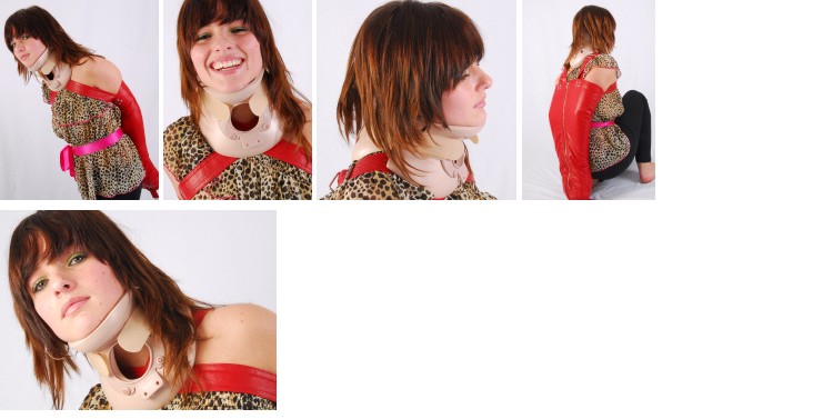 Demi in armbinder and neck brace (plus video)