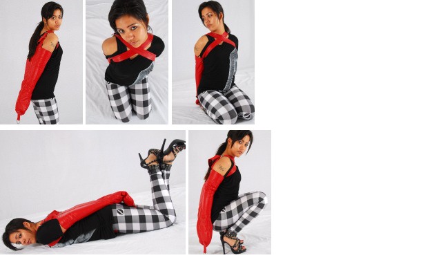 Destiny in red leather armbinder (plus video)