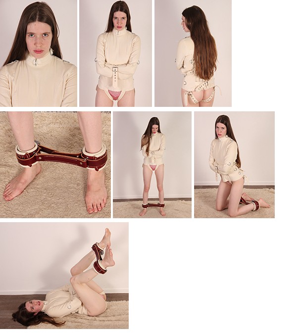 Ivy Red straitjacketed and hobbled
