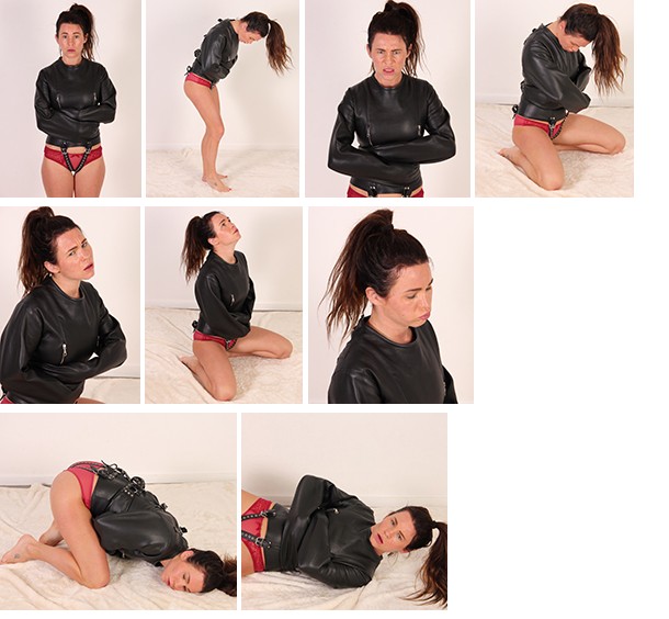 Lana – small leather straitjacket (plus video)