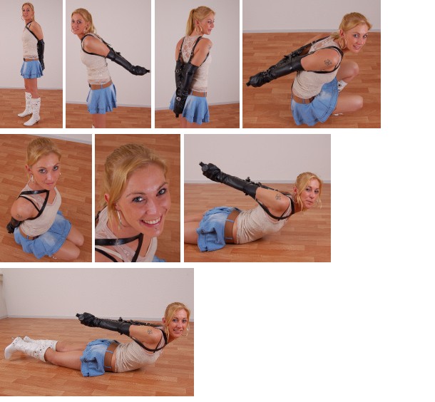 Limber new armbinder slave girl Bambi (plus video)