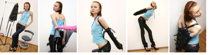 Paris H is curious about the armbinder (plus video)