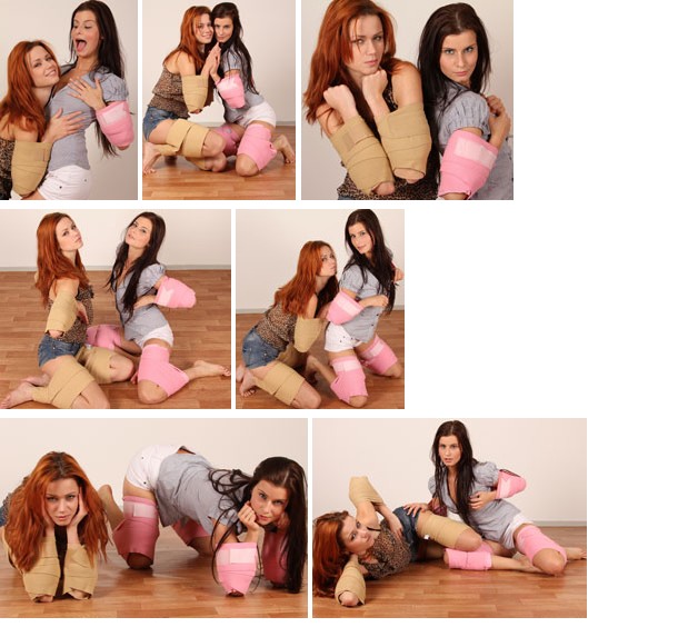 Pet girls Claudia and Nelly in vet wrap (plus video)