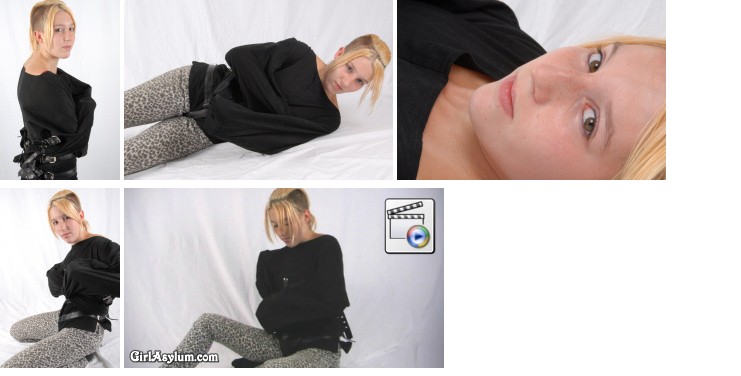 Phoebe in canvas straitjacket (plus video)