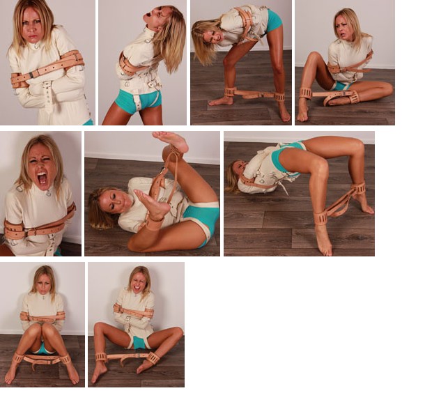 Sarah Jain in straitjacket and Humane Restraints screaming for help (plus video)