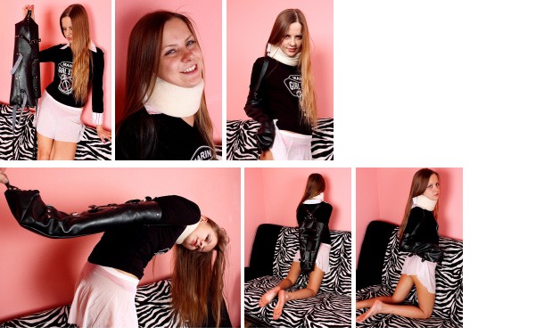 Sheril in armbinder and neck brace (plus video)