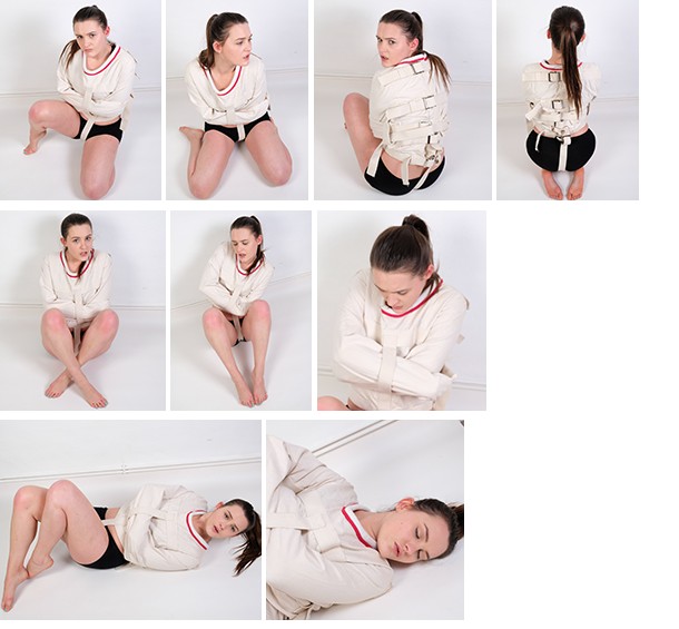 Tasha in a Posey straitjacket