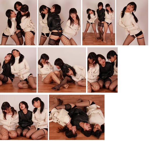 Three Taiwanese girls in straitjackets and stockings (plus video)
