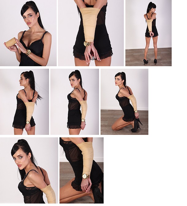 Yelena – extreme vet wrap elbow bondage