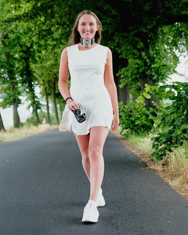 Mary Shields – White matte latex dress