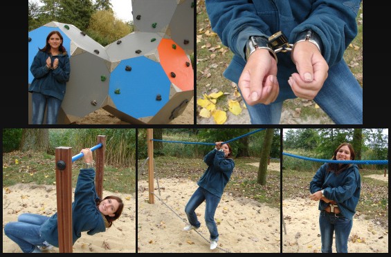 Being silly in new cuffs