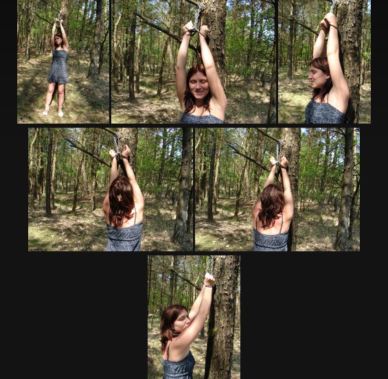 Chained overhead to a tree, no escape!