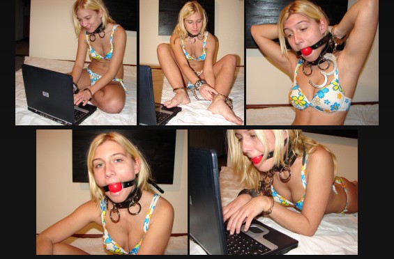 Chatting, cuffed, collared and gagged