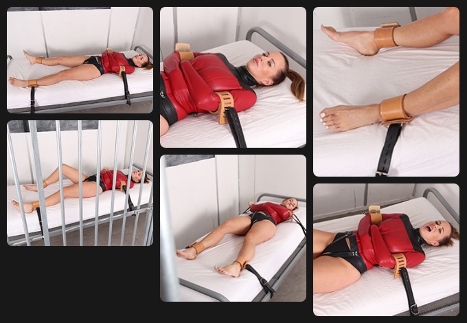 Cindy Dollar – tightly strapped down in the prison