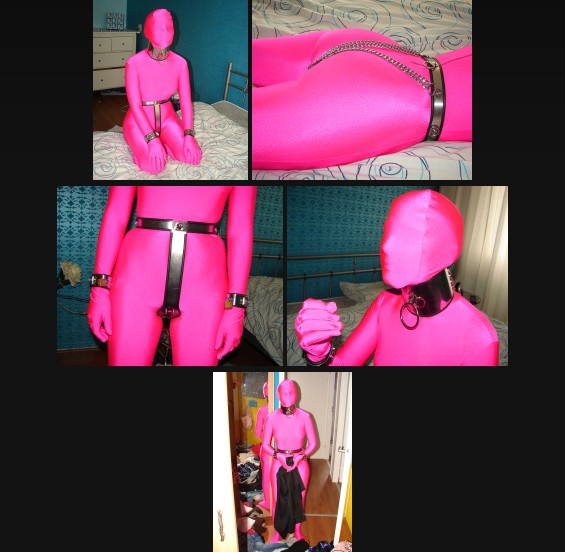 Closet cleaning in zentai suit