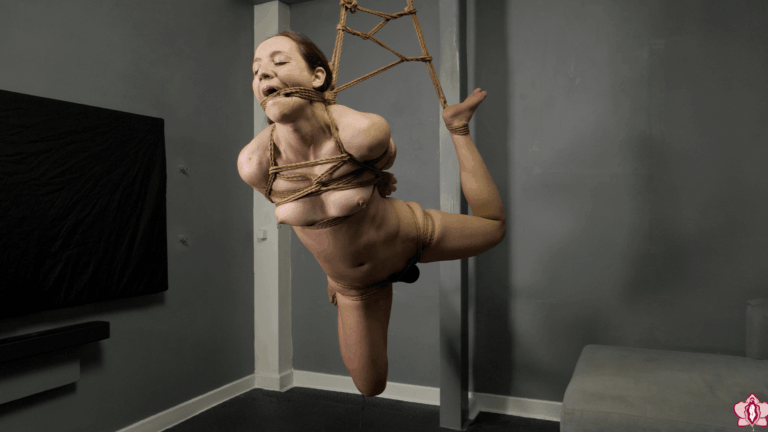Slave Mila Made to Cum Over and Over in Intense Bondage Suspension