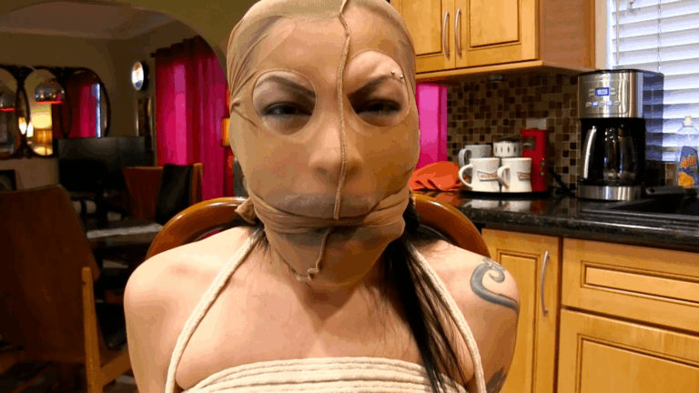 Gorgeous Cassandra Panty gagged, Pantyhose Hooded, Groped, Mocked & LeftHumiliated and Frustrated In: Home Invasion II