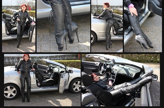 Leather outfit and ballet boots