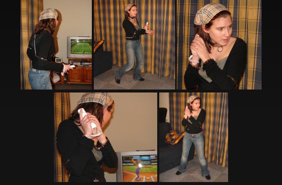 Playing Wii Sports in cuffs