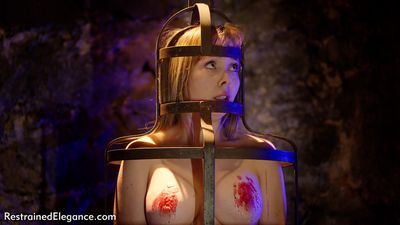 Punished Maid: Cherry English caged, camped, hot waxed and edged tooblivion