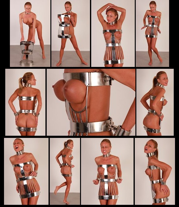 Sarah Jain posing in the Steel Hobble Dress