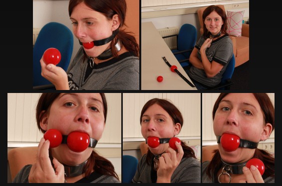 Trying a huge ballgag