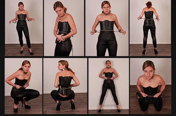 Waist chained in a corset