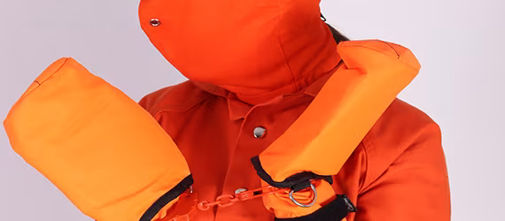Orange prison hood and mitts!