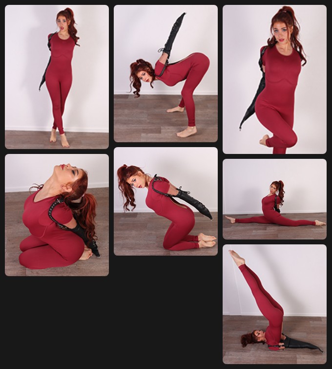 Flexible Little Lanta in a tight armbinder