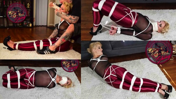 Sassy Disco Girl Gets Hogtied and Tape Gagged
