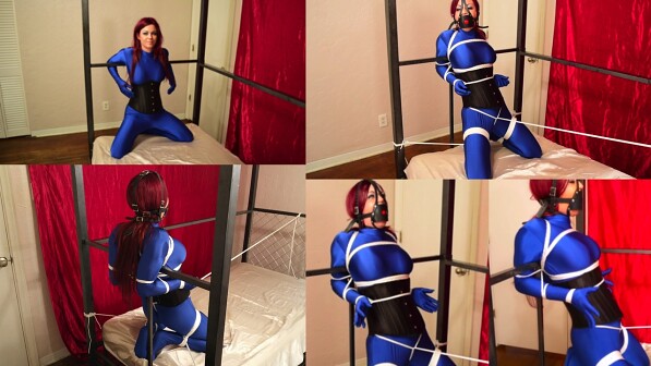Blue Spandex Bondagegirl